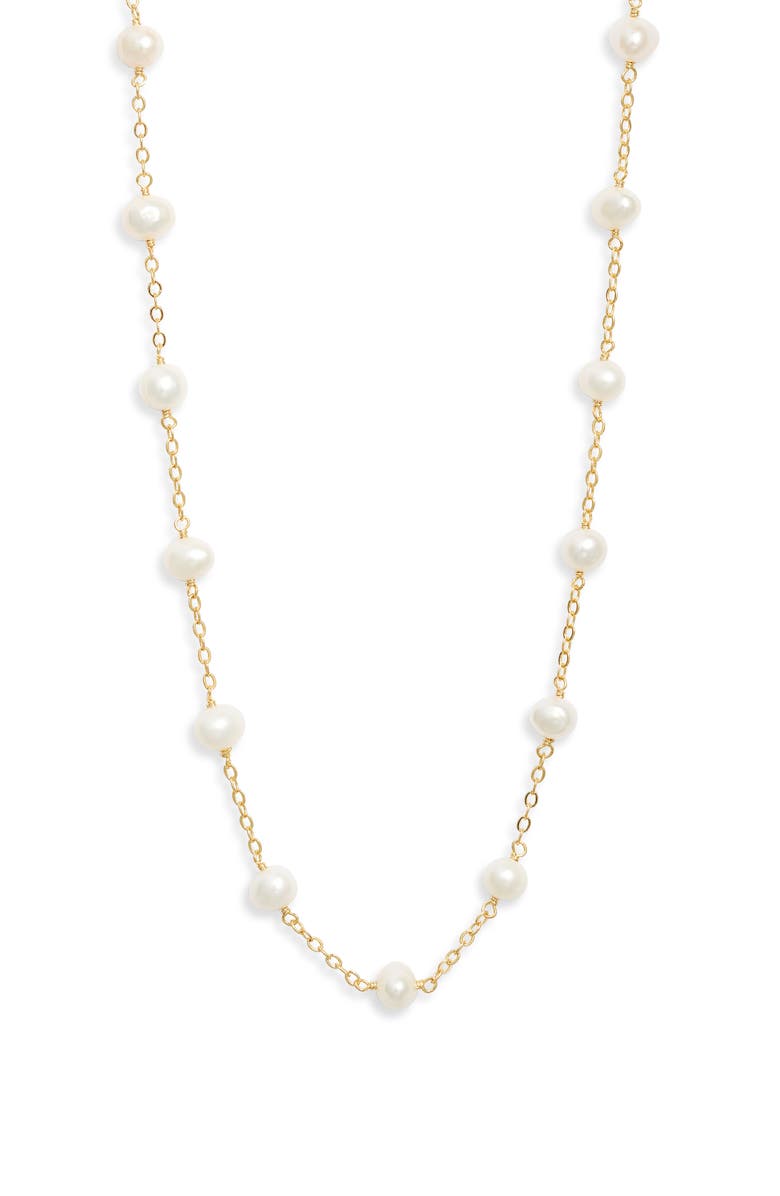 Kiara by Ki-ele Kelsey Freshwater Pearl Choker, Main, color, Gold