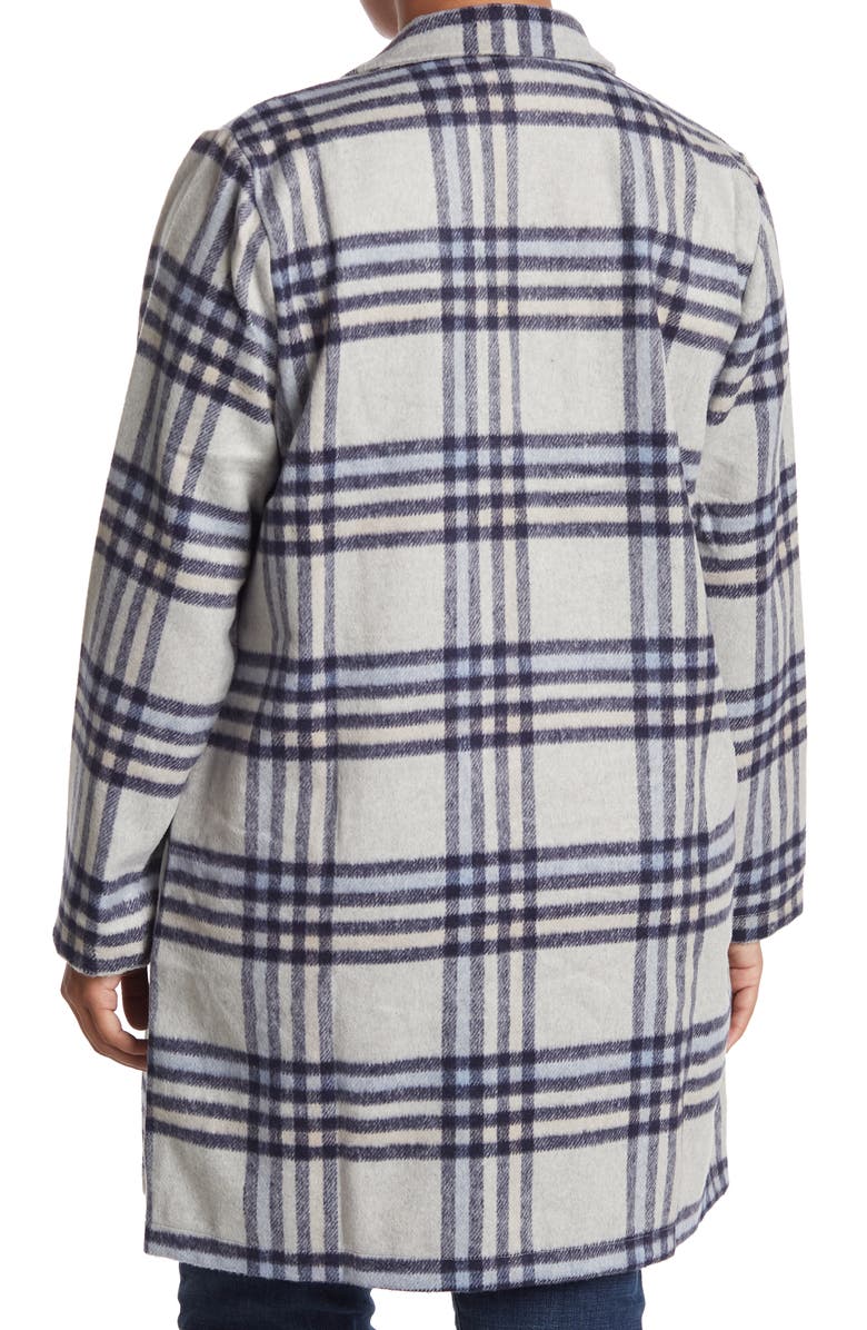 MELLODAY Plaid Notch Collar Open Front Jacket, Alternate, color, 