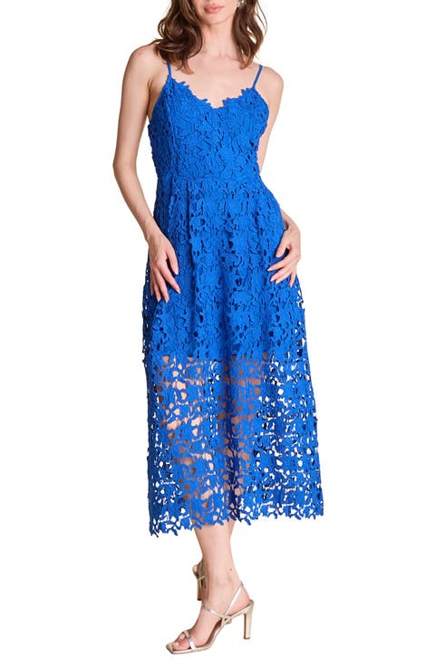 Lace Spaghetti Strap Midi Dress