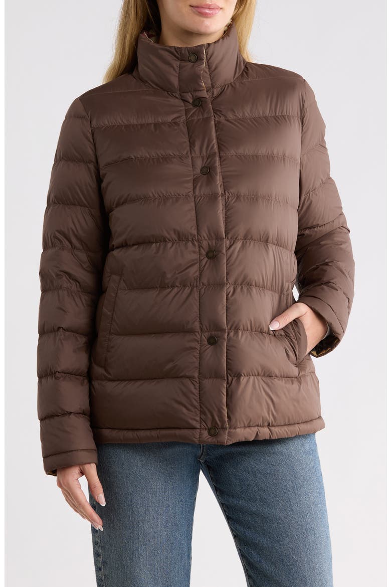 Reversible Down Puffer Jacket, Main, color, BROWN/ SOLSTICE CANYON