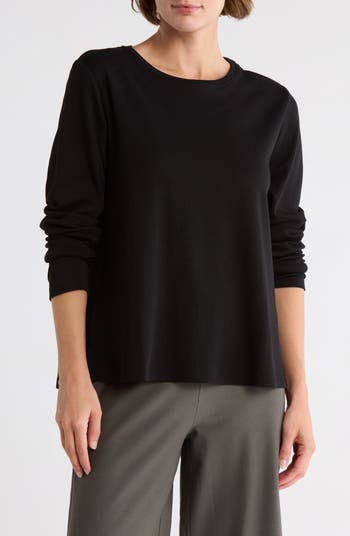 (取寄) アイリーン フィッシャー レディース クルー ネック ロング スリーブ ティー Eileen Fisher women Crew Neck Long Sleeve Tee Cherry Eileen Fisher Women's Crew Neck Long Sleeve Tee, Black at