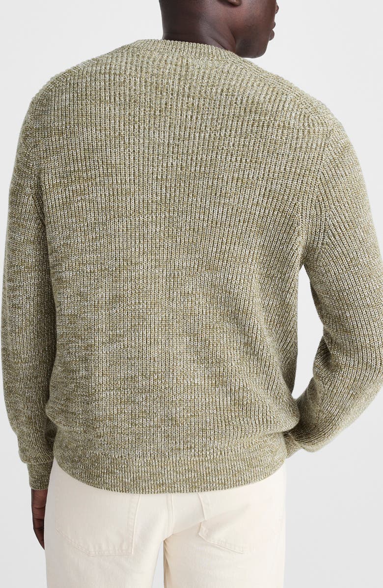 Madewell Marled Cotton Shaker Stitch Crewneck Sweater, Alternate, color, Dusty Olive