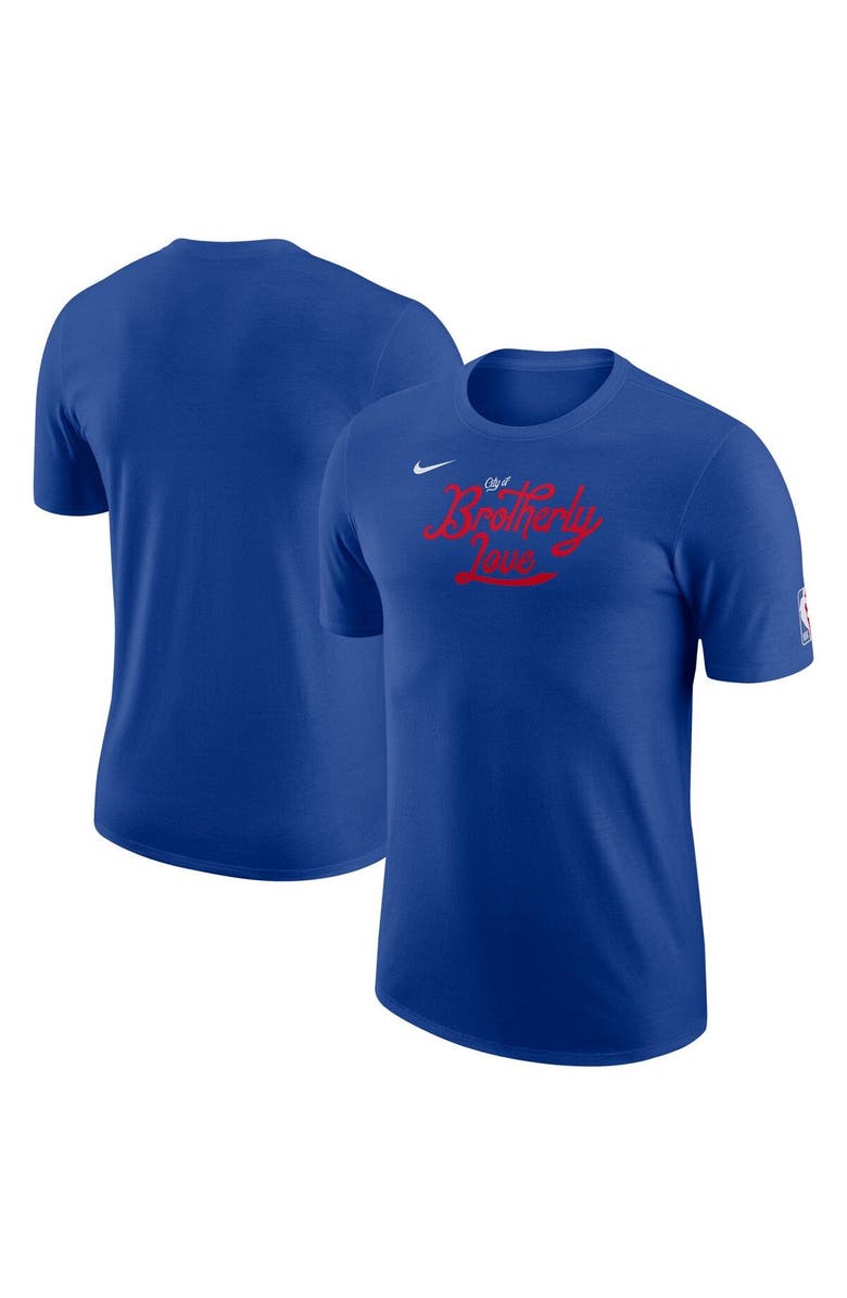 Nike Men's Nike Blue Philadelphia 76ers 2022/23 City Edition Essential Warmup T-Shirt, Main, color, 