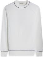 Bugatchi Tipped Cotton Blend Crewneck Sweater