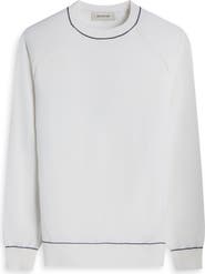 Bugatchi Tipped Cotton Blend Crewneck Sweater