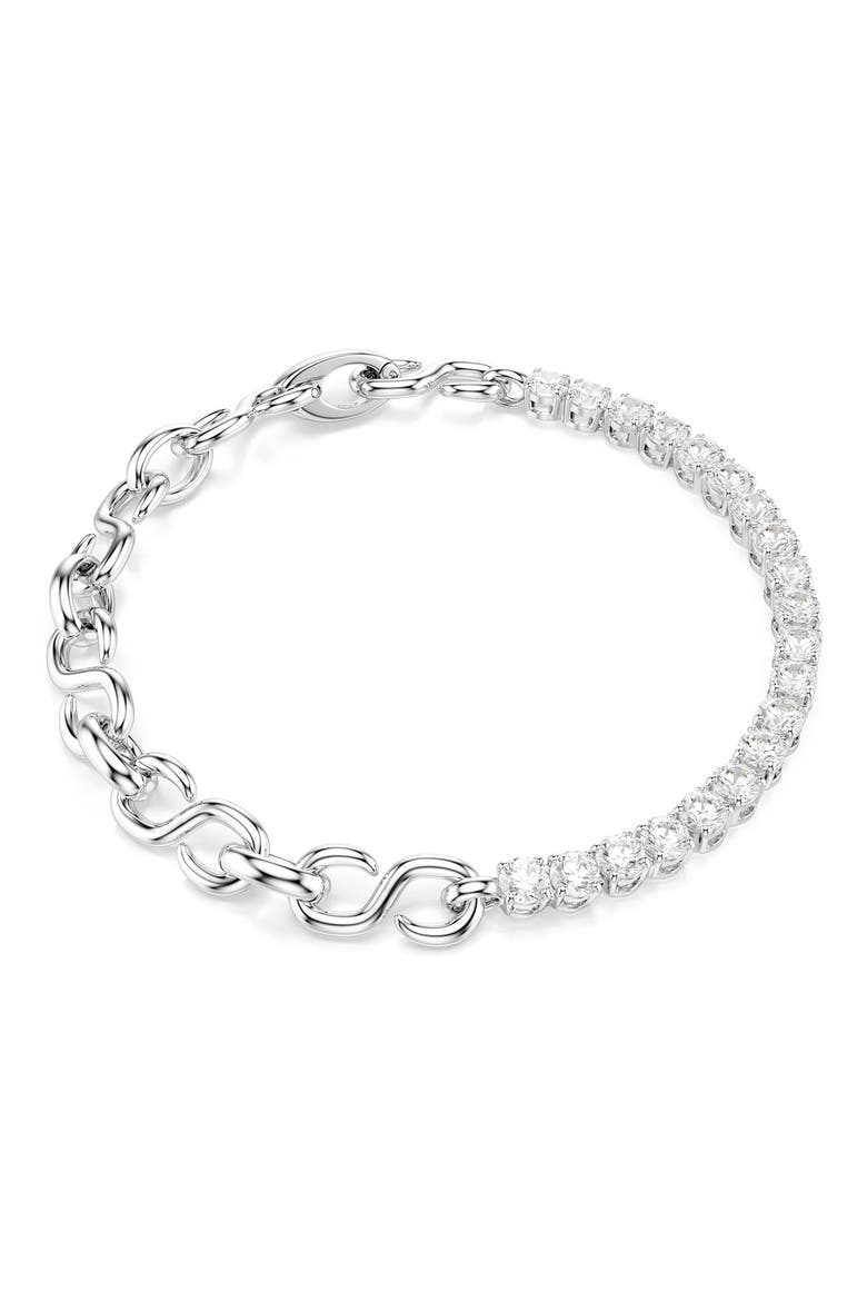 Matrix Mixed Chain Bracelet, Main, color, WHITE RHODIUM