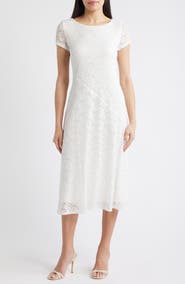 Connected Apparel Lace Midi Dress