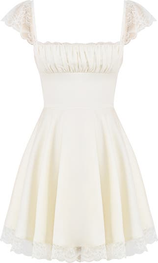 Kaia Lace Trim Fit & Flare Minidress