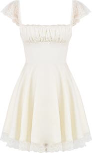 HOUSE OF CB Kaia Lace Trim Fit & Flare Minidress