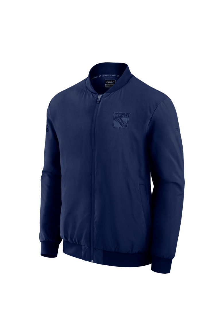 Men's Fanatics Navy New York Rangers Authentic Pro Road Lightweight Full-Zip Bomber Jacket, Alternate, color, Navy