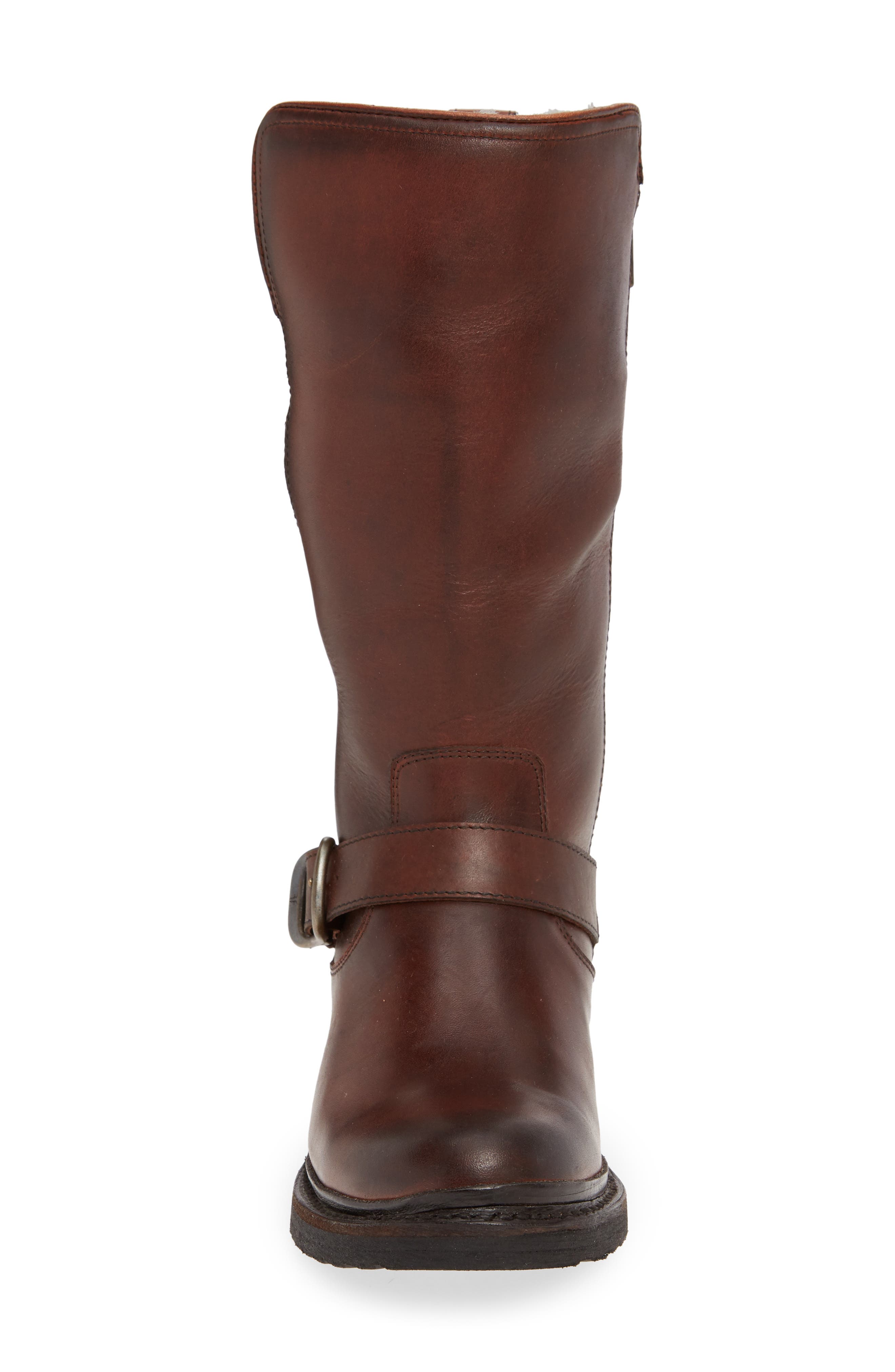 Veronica Weatherproof Genuine Shearling Boot, Alternate, color, REDWOOD LEATHER