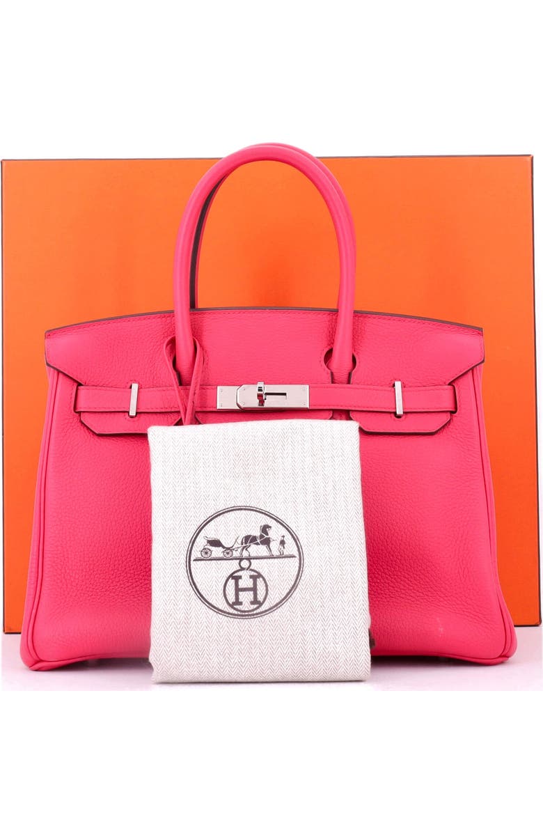 Pre-Owned Hermes Birkin Handbag Pink Clemence with Palladium Hardware 30, Alternate, color, Rose Extreme