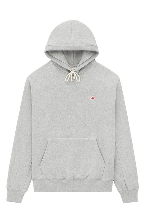 New Balance Logo-embroidered Hoodie In Gray