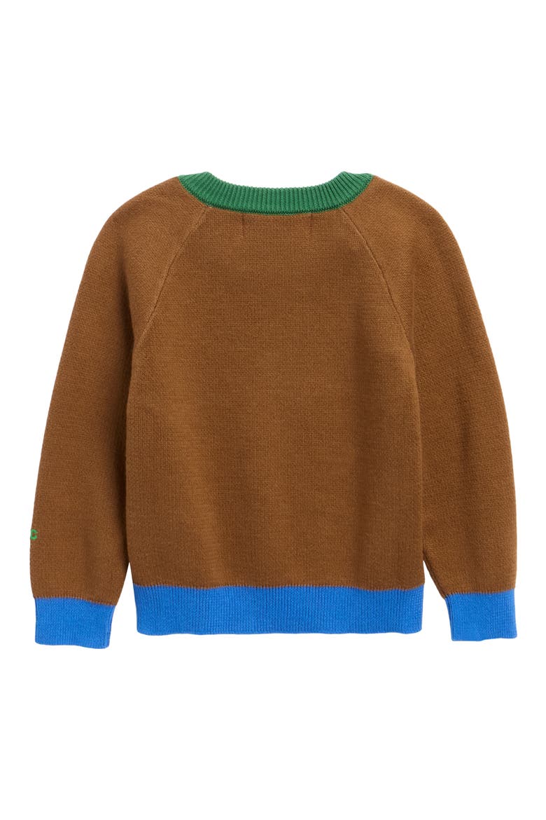 Mush Monster Jacquard Organic Cotton Sweater, Alternate, color, DARK BROWN