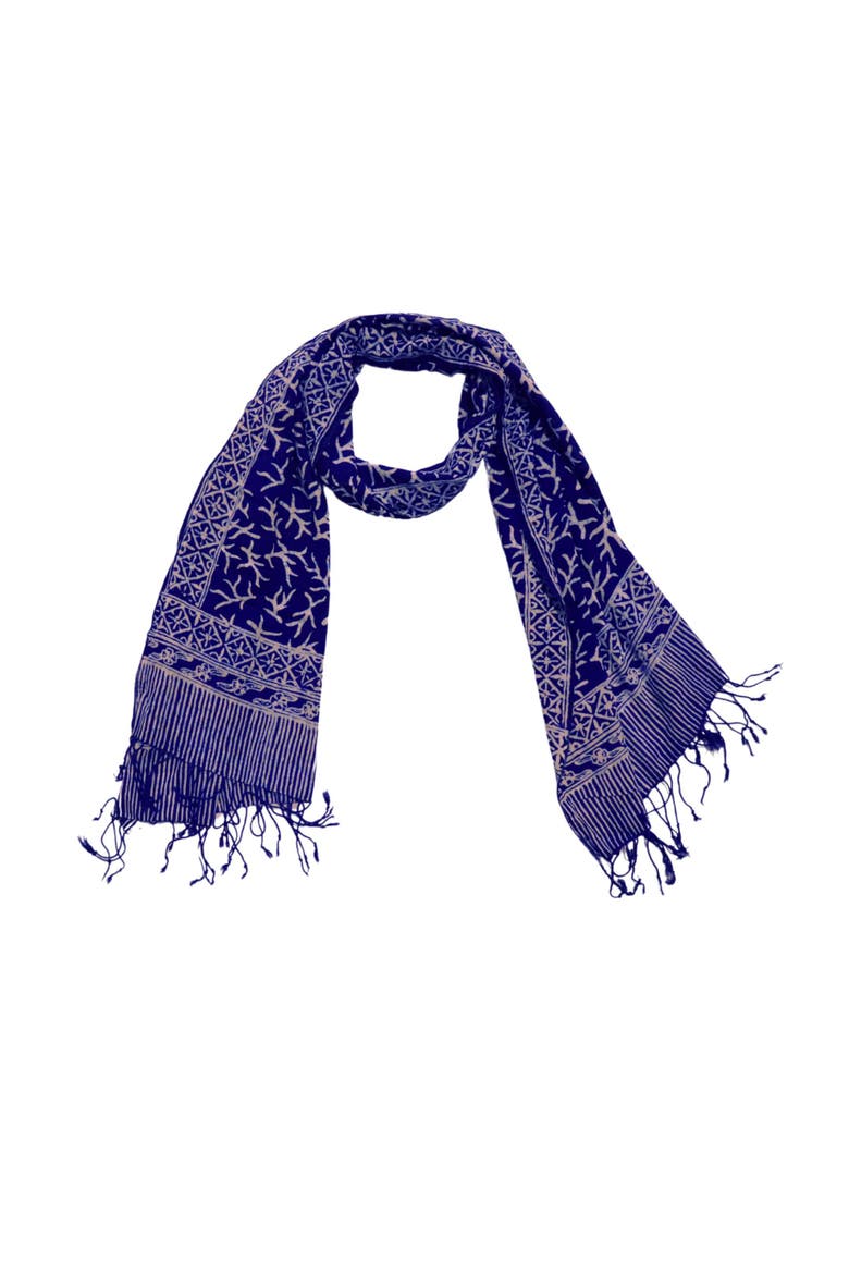 Handmade Batik Scarf, Main, color, Mark Blue