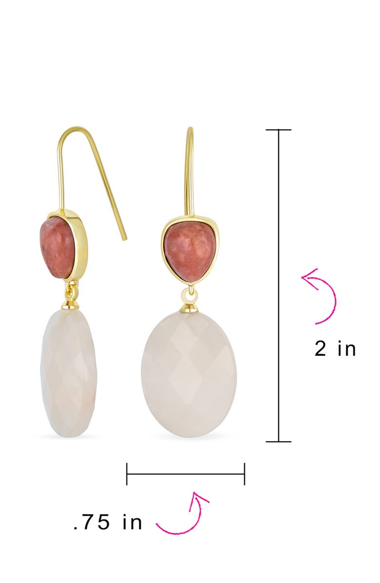 BLING JEWELRY Gemstone Drop Earrings, Alternate, color, Pink