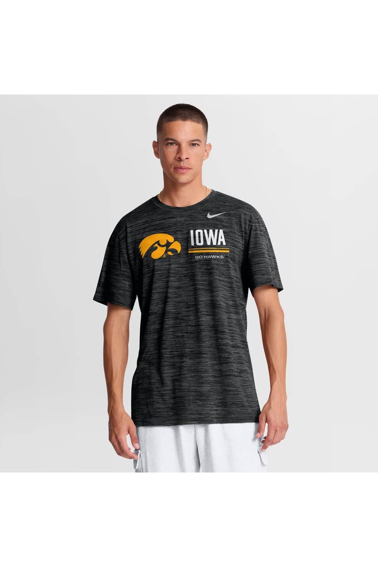 Men's Nike Black Iowa Hawkeyes Sideline Velocity Dri-FIT T-Shirt, Main, color, Black