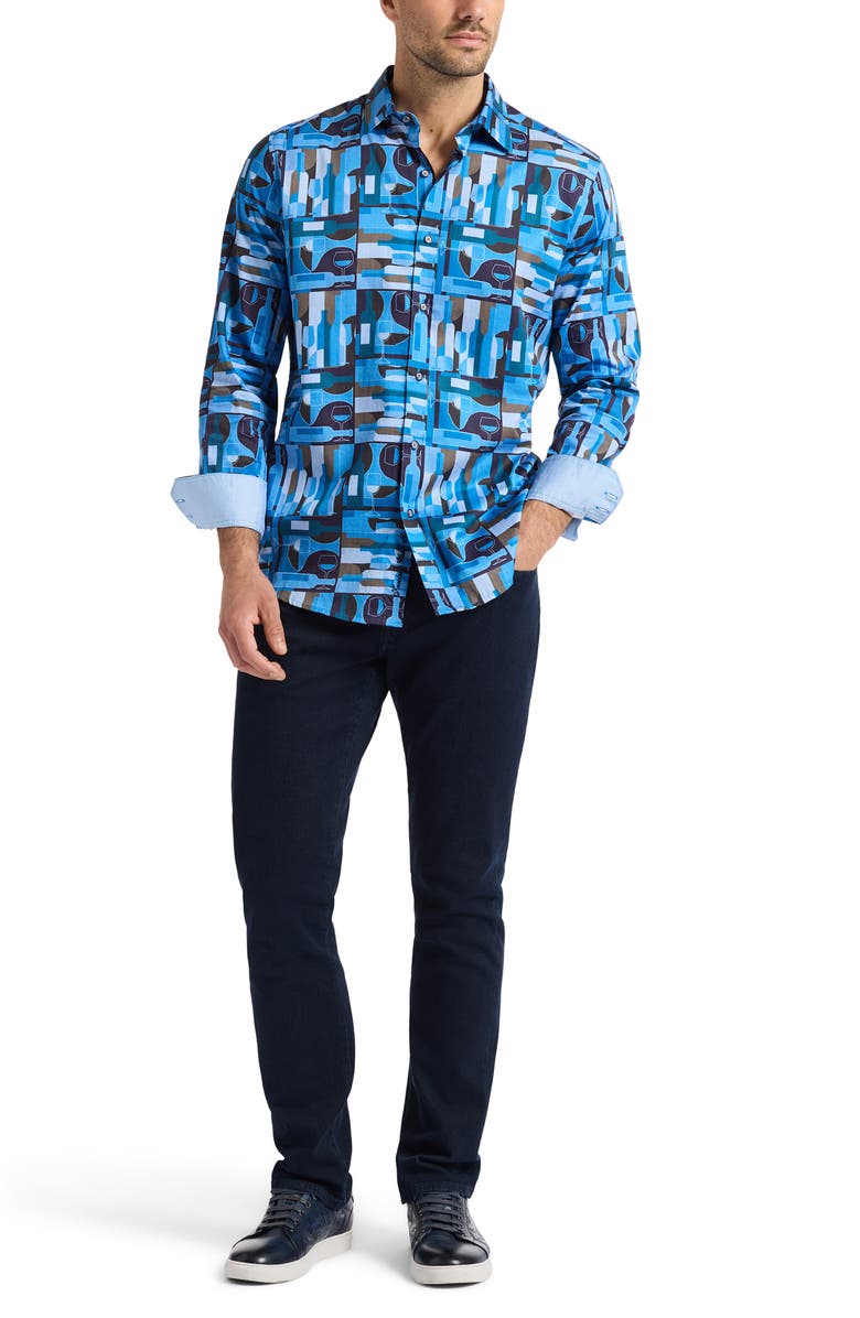 Robert Graham Nolan Long Sleeve Button Up Shirt, Alternate, color, Blue Multi