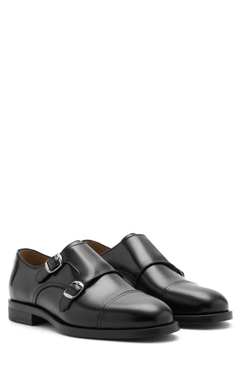 Double Buckle Cap Toe Monk Shoe