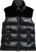 Moncler Lempa Down Puffer Vest with Faux Fur Trim
