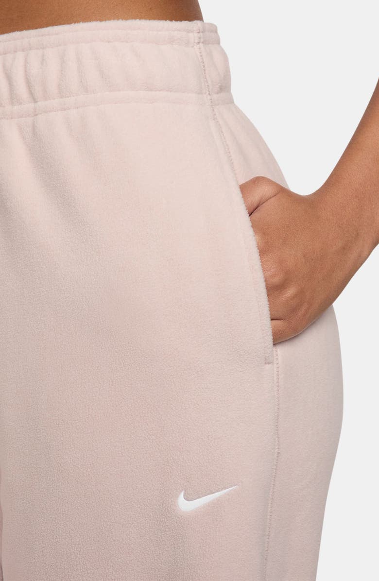 Nike One Therma-FIT Mid Rise Fleece Pants, Alternate, color, Silt Red/ White