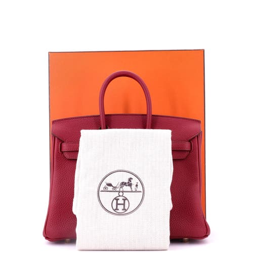 Pre-owned Hermes Hermes Birkin Handbag Red Togo With Gold Hardware 25 In Red