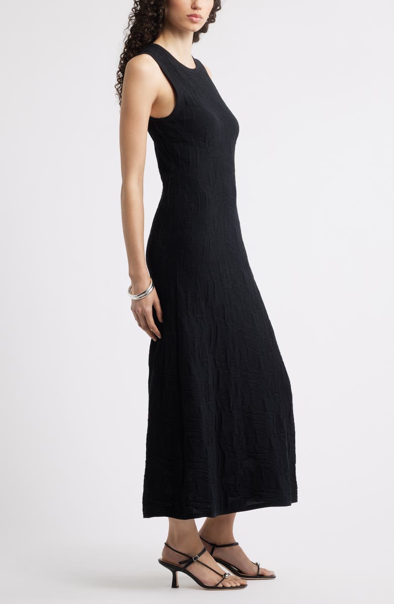 Nordstrom Pointelle Stitch Sleeveless Knit Tank Dress, Alternate, color, Black