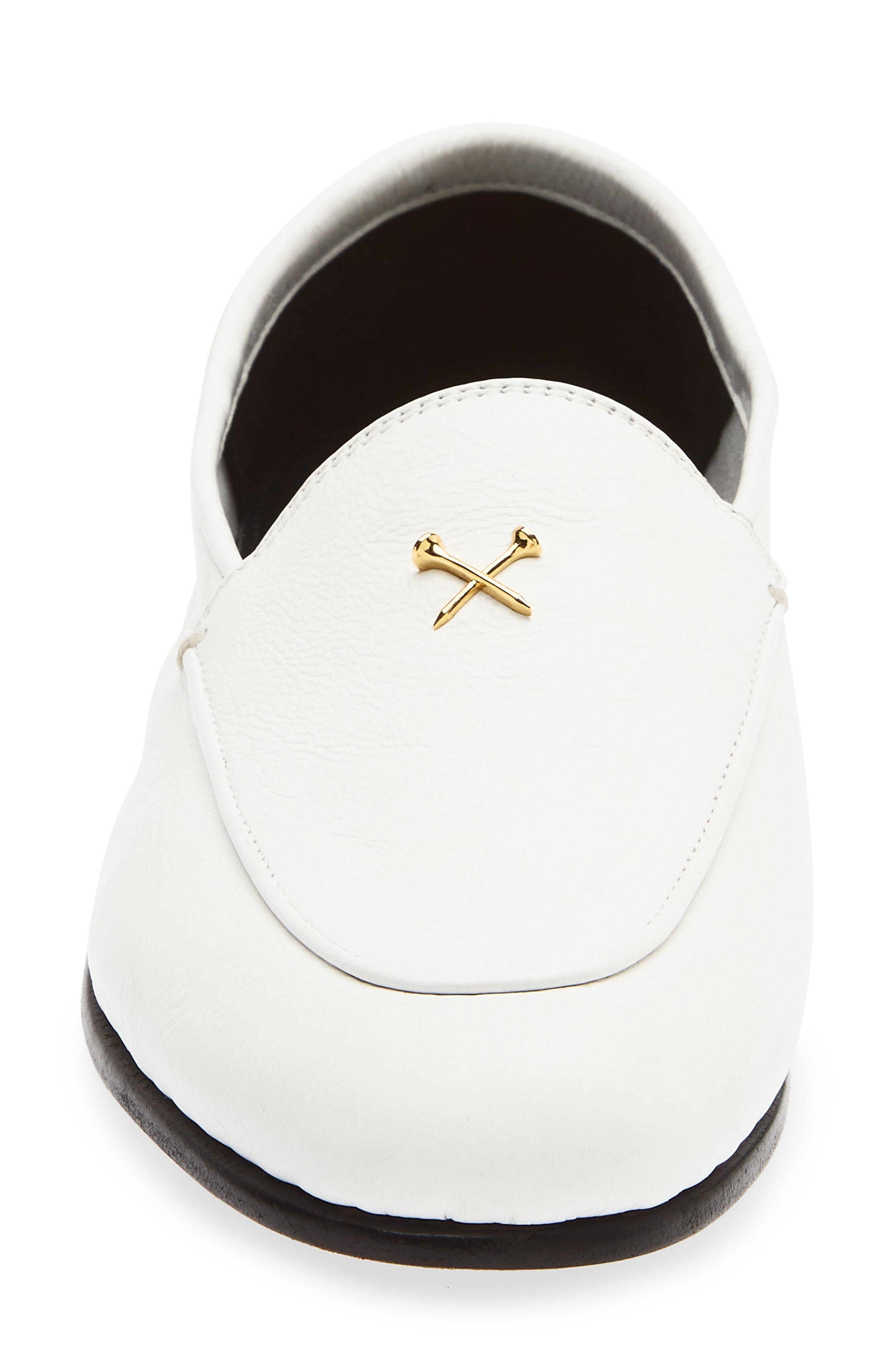 Metal Tees Leather Flex Golf Loafer, Alternate, color, SNOW