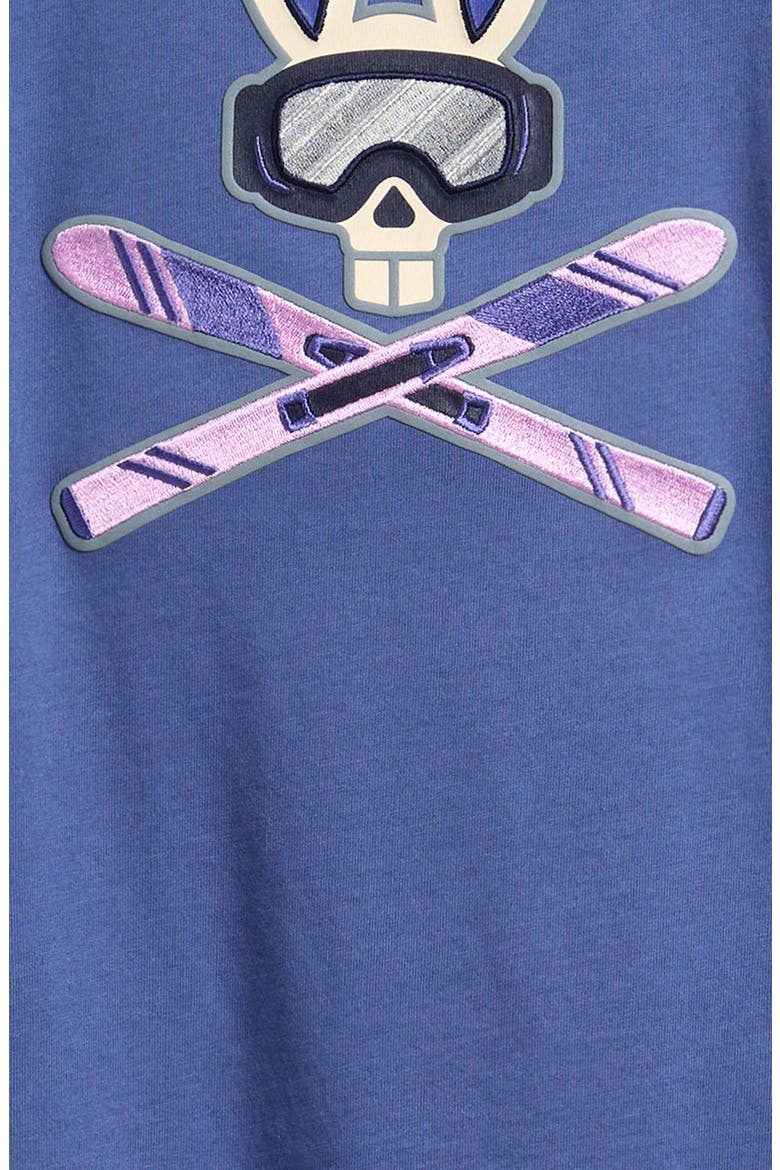 Kids' Ski Bunny Cotton Graphic T-Shirt, Alternate, color, GRAY BLUE