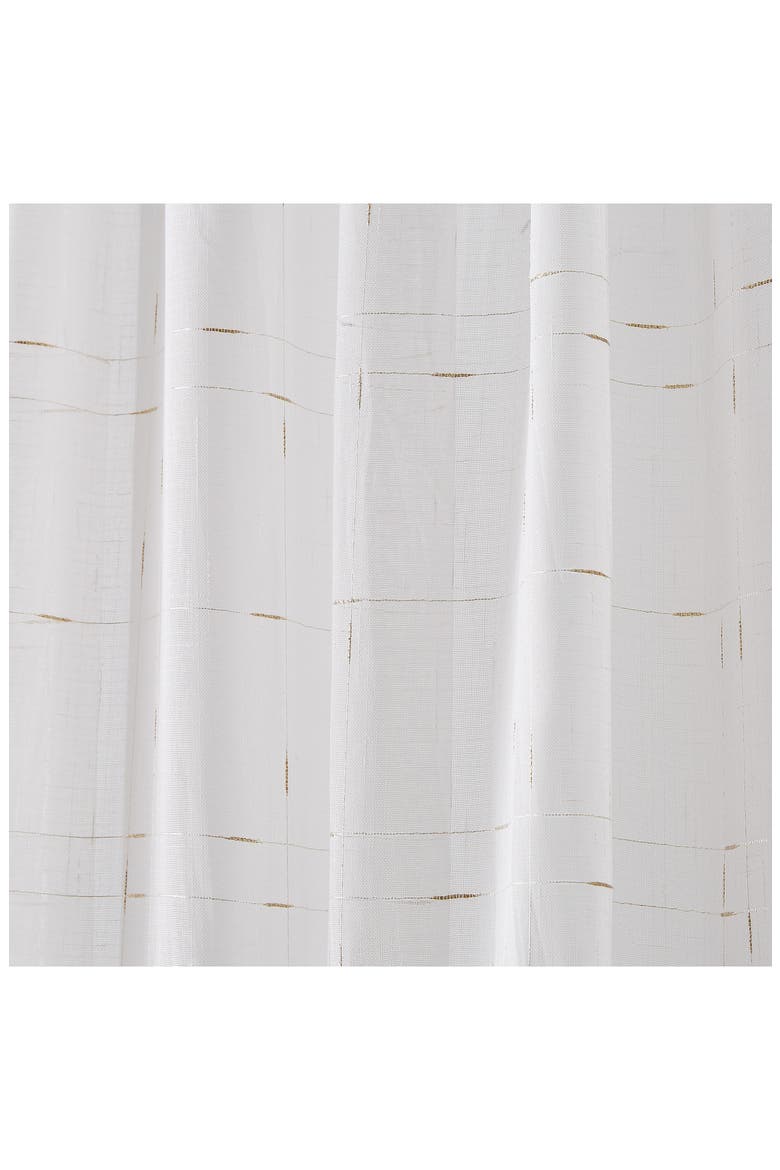 Metallic Grid Set of 2 Curtain Panels, Alternate, color, WHITE/ GOLD