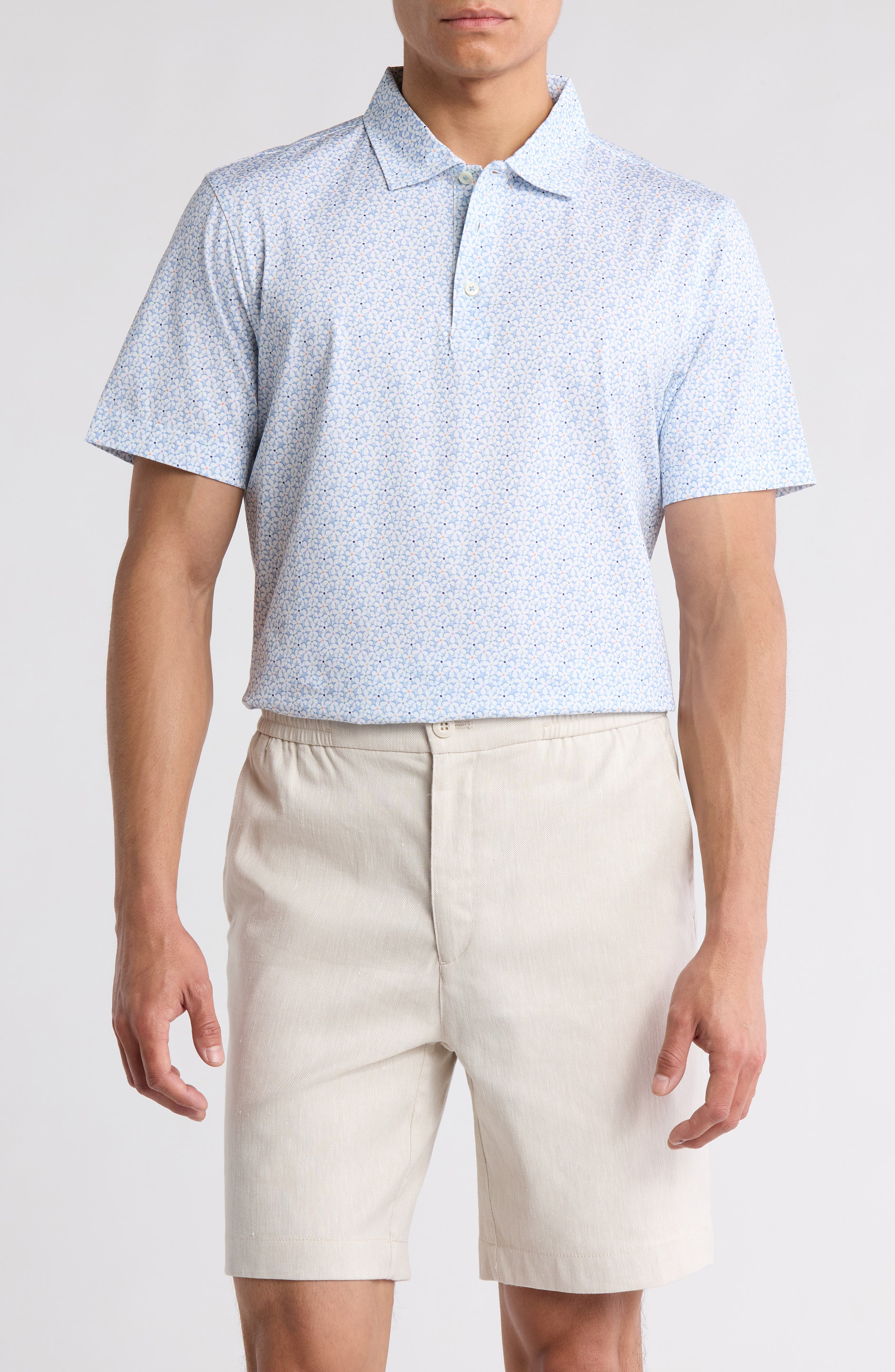 Bugatchi Victor Floral Print Knit Polo