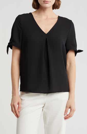 NORDSTROM RACK V-Neck Tie Short Sleeve Top