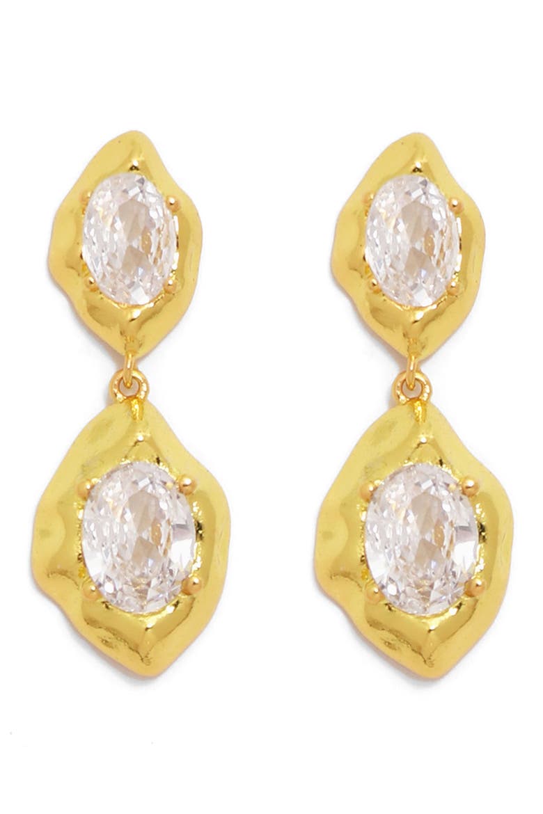 Lowell Crystal Drop Earrings, Main, color, GOLD
