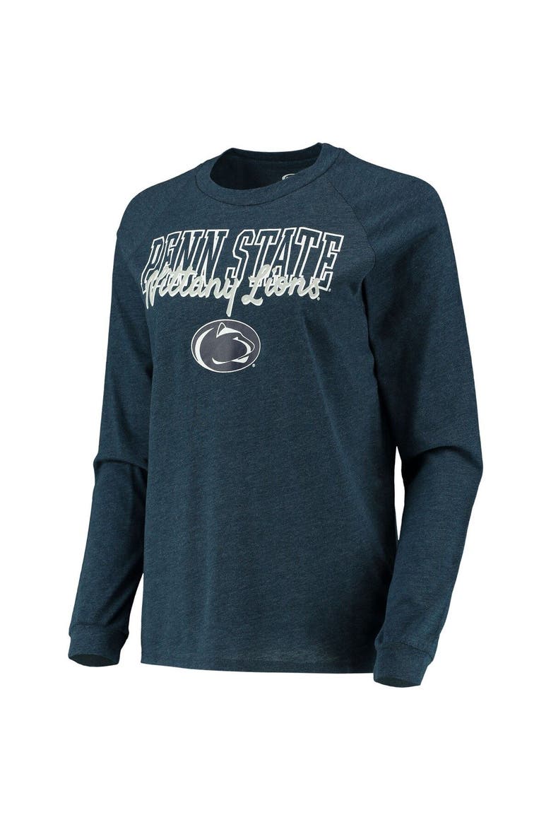 Women's Concepts Sport Navy/Gray Penn State Nittany Lions Raglan Long Sleeve T-Shirt & Shorts Sleep Set, Alternate, color, Navy