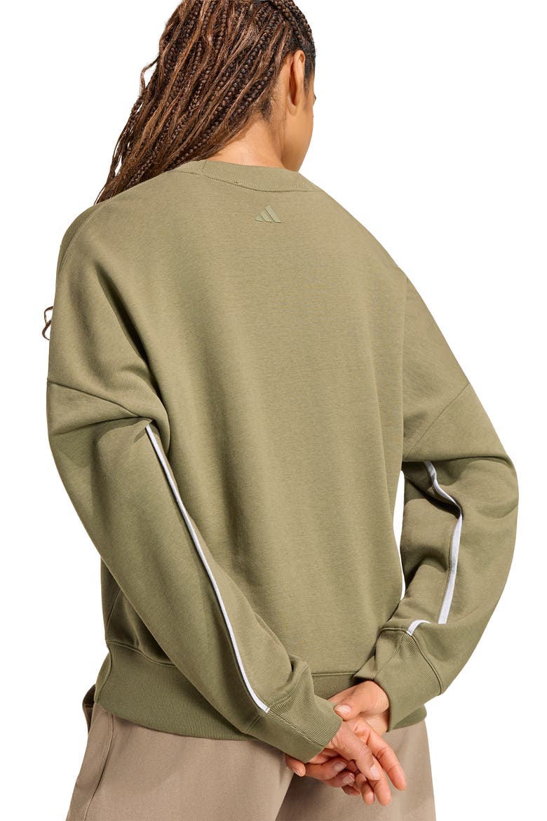 Logo Crewneck Sweatshirt, Alternate, color, OLIVE STRATA/LGH SOLID GREY