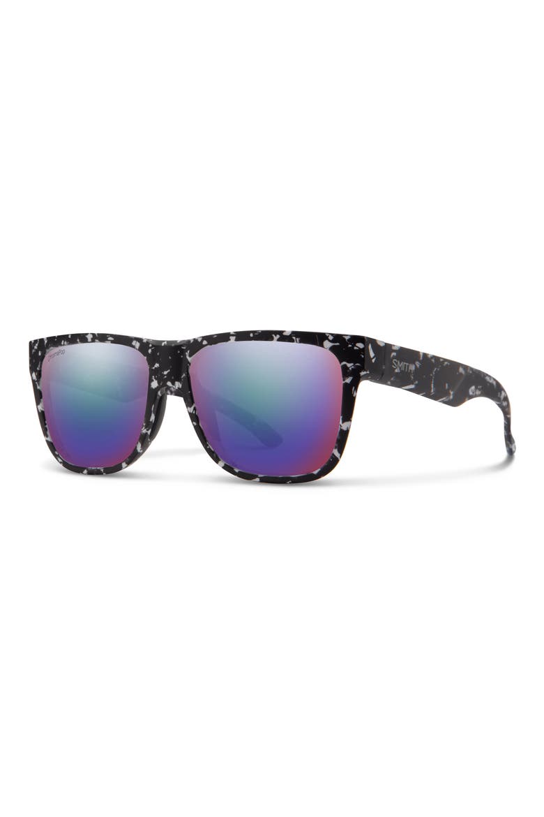 Lowdown 2 55mm ChromaPop™ Polarized Square Sunglasses, Alternate, color, MATTE BLACK MARBLE / VIOLET