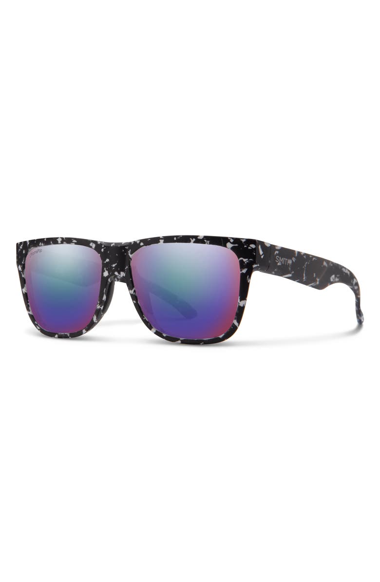 Smith Lowdown 2 55mm ChromaPop<sup>™</sup> Polarized Square Sunglasses, Alternate, color, Matte Black Marble / Violet