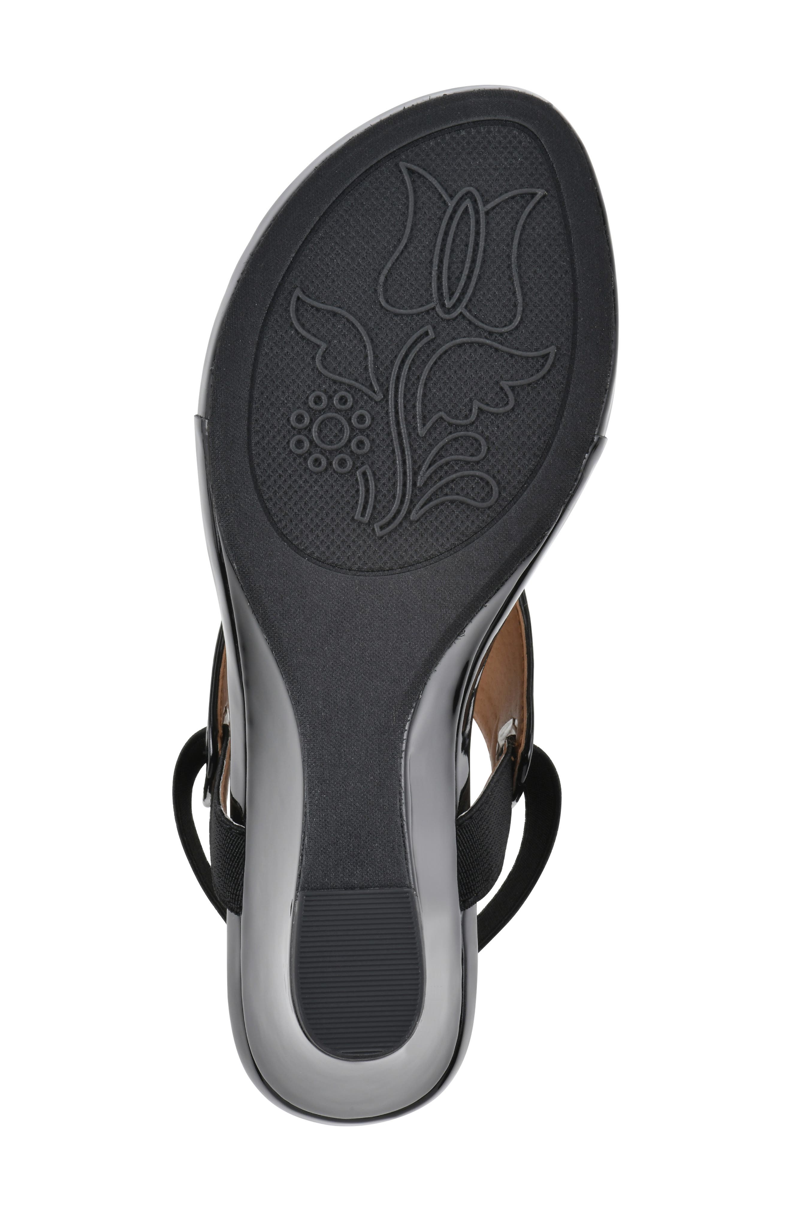 White Mountain Footwear All Dres Wedge Sandal, Alternate, color, Black/ Patent/ Smooth