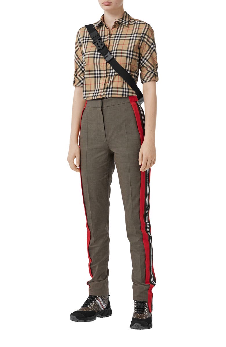 Burberry Luka Vintage Check Stretch Cotton Twill Shirt, Alternate, color,