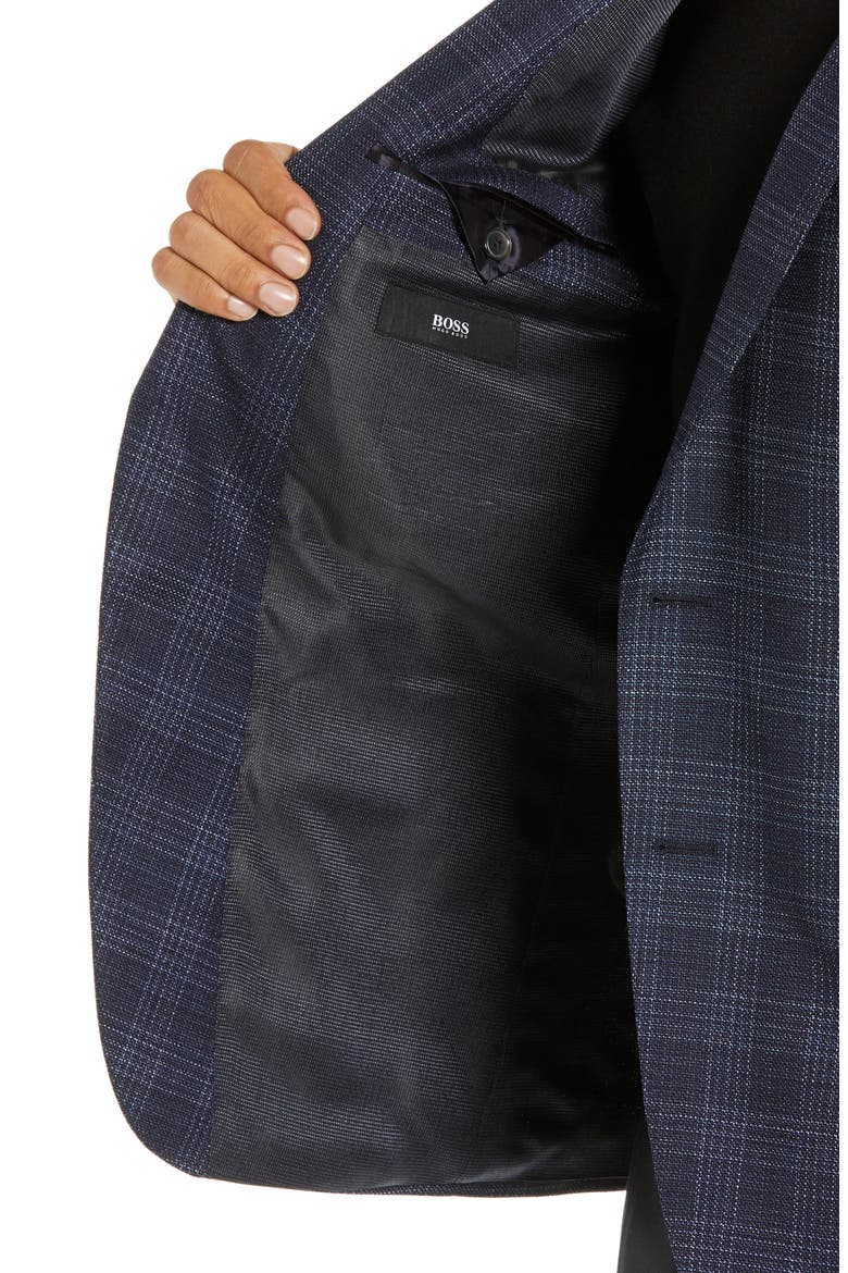 Hutsons Slim Fit Check Virgin Wool Sport Coat, Alternate, color, LIGHT/ PASTEL BLUE