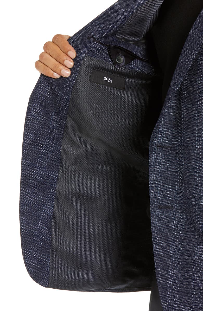 BOSS Hutsons Slim Fit Check Virgin Wool Sport Coat, Alternate, color,