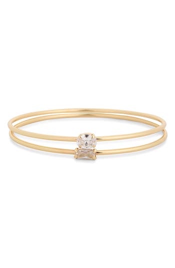 NORDSTROM RACK NORDSTROM RACK SET OF 2 MIXED CUBIC ZIRCONIA BANGLE BRACELETS