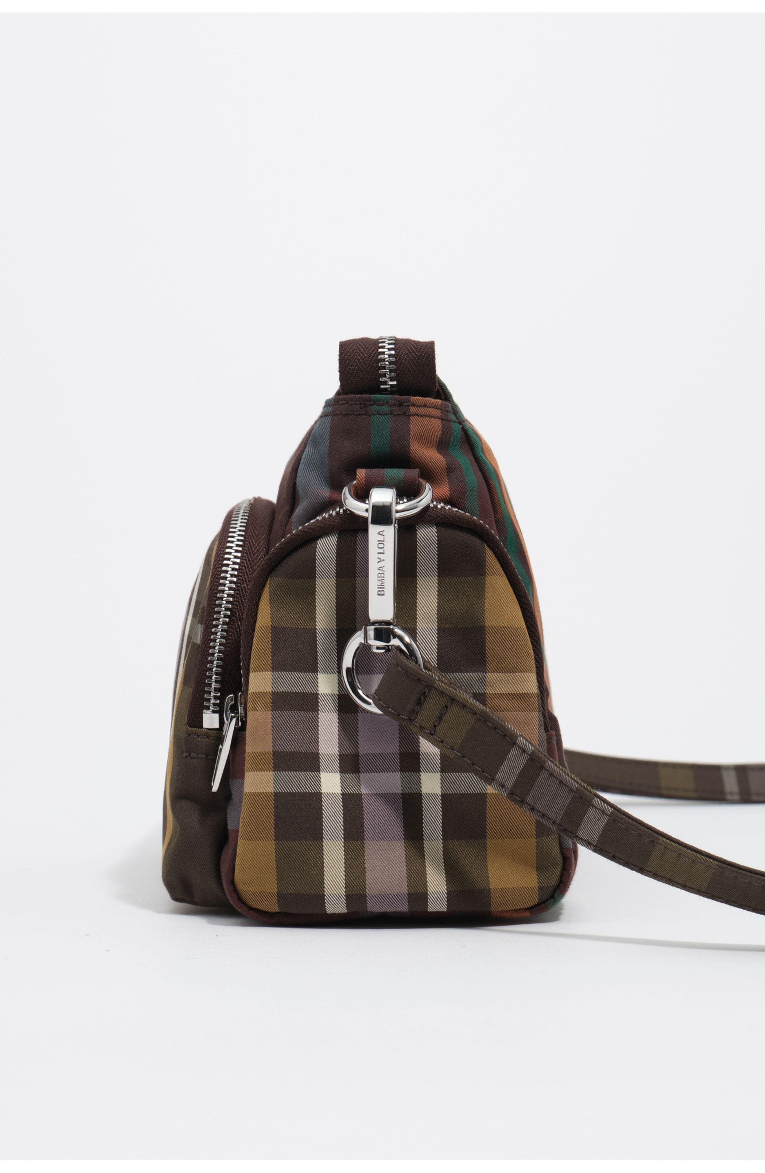 Small Tartan Pocket Bag, Alternate, color, TARTAN CHOCOLATE GREEN