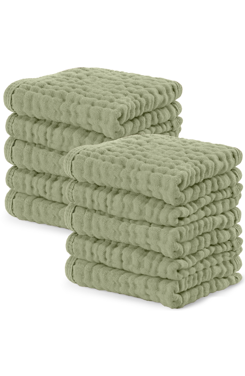 Muslin Washcloths - Pack of 10