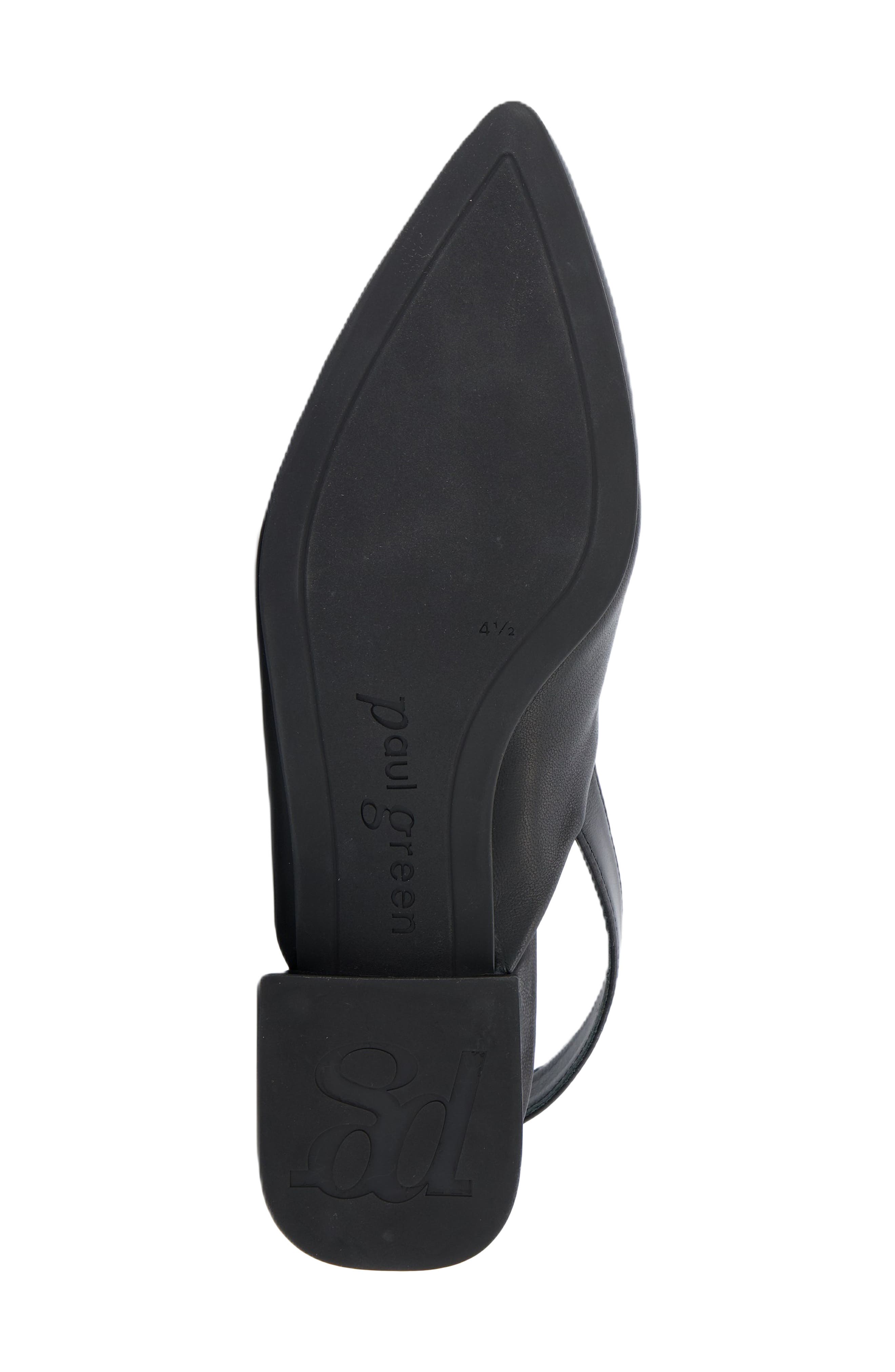 Paul Green Aladdin Slingback Point Toe Flat, Alternate, color, Black Soft Nappa