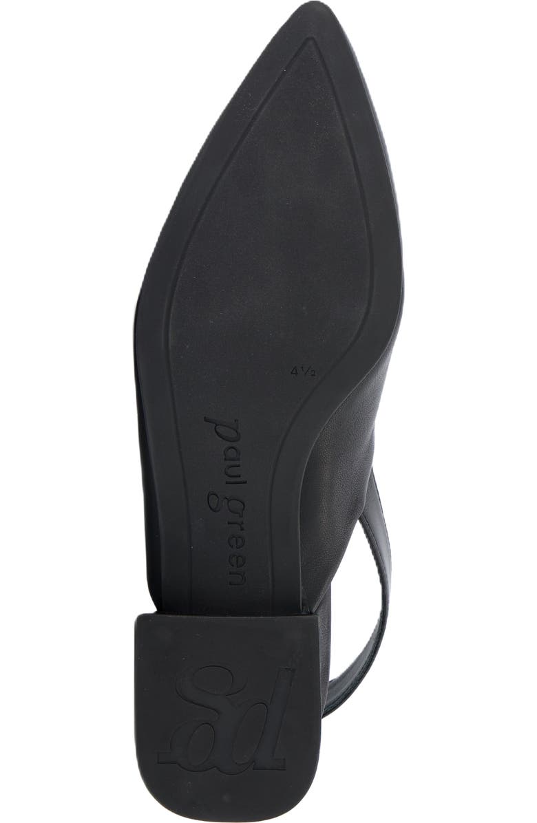 Paul Green Aladdin Slingback Point Toe Flat, Alternate, color, Black Soft Nappa