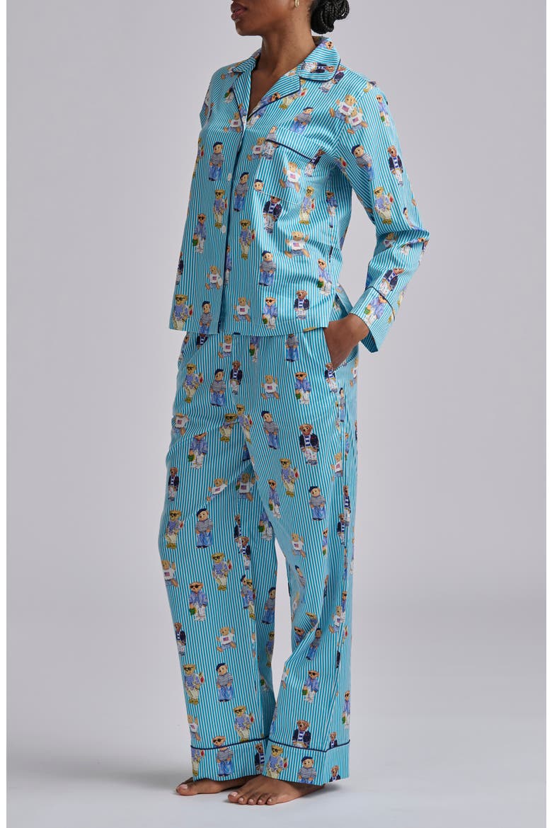 Madison Cotton Pajamas, Alternate, color, AQUA MIST