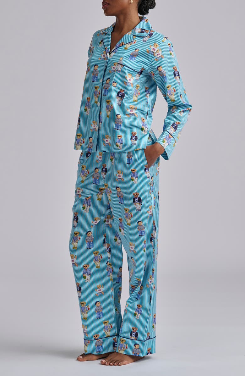 Polo Ralph Lauren Madison Cotton Pajamas, Alternate, color, Aqua Mist