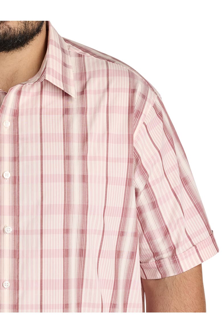 Big & Tall Plaid Sport Shirt, Alternate, color, PINK MULTI