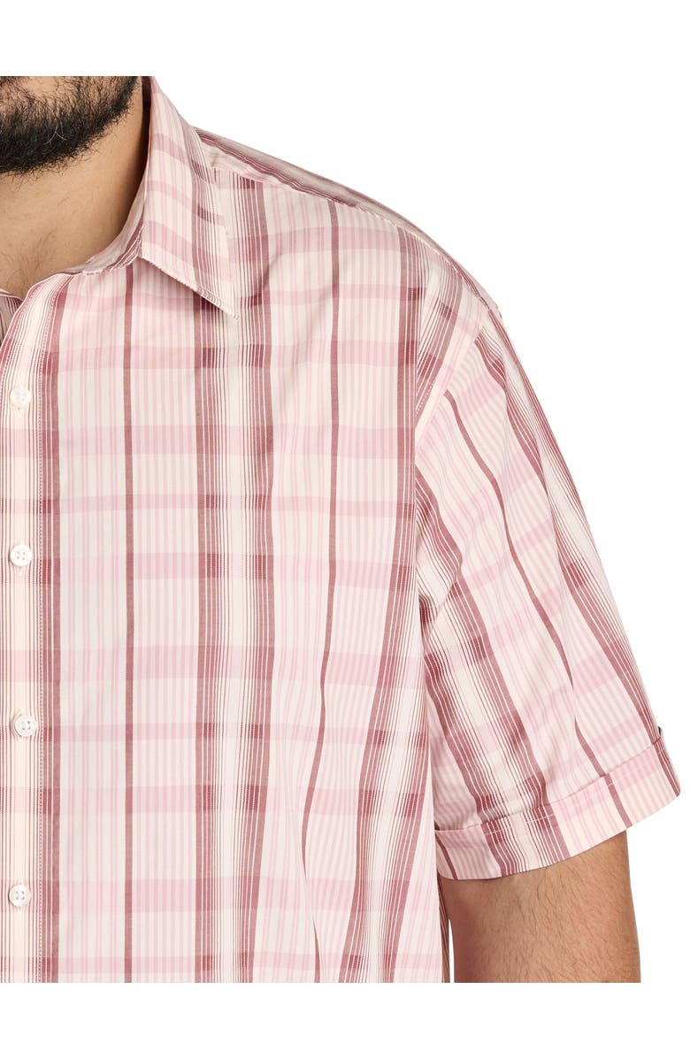 Synrgy by DXL Big & Tall Plaid Sport Shirt, Alternate, color, Pink Multi